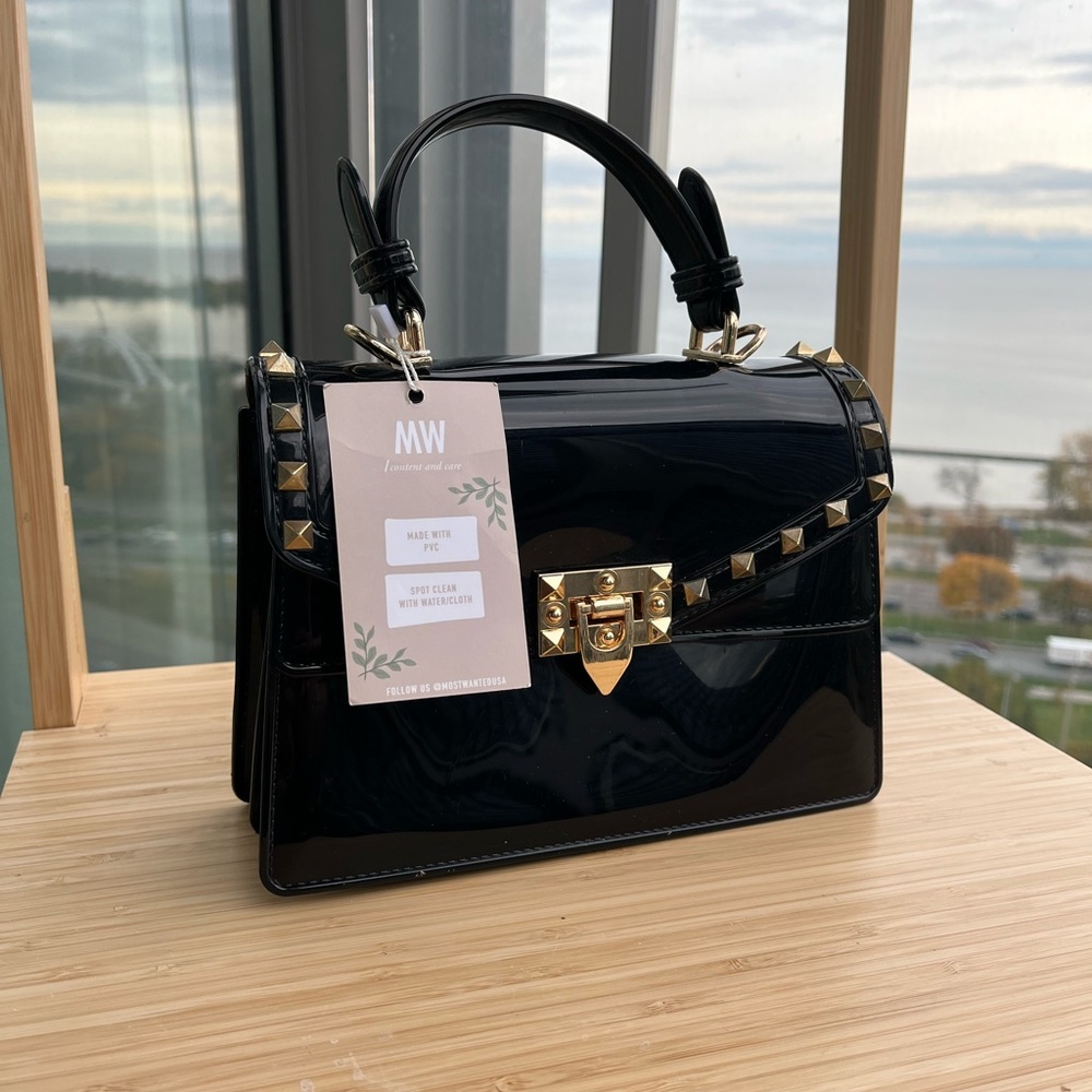 Black Studded Handbag - Picture 1 of 3
